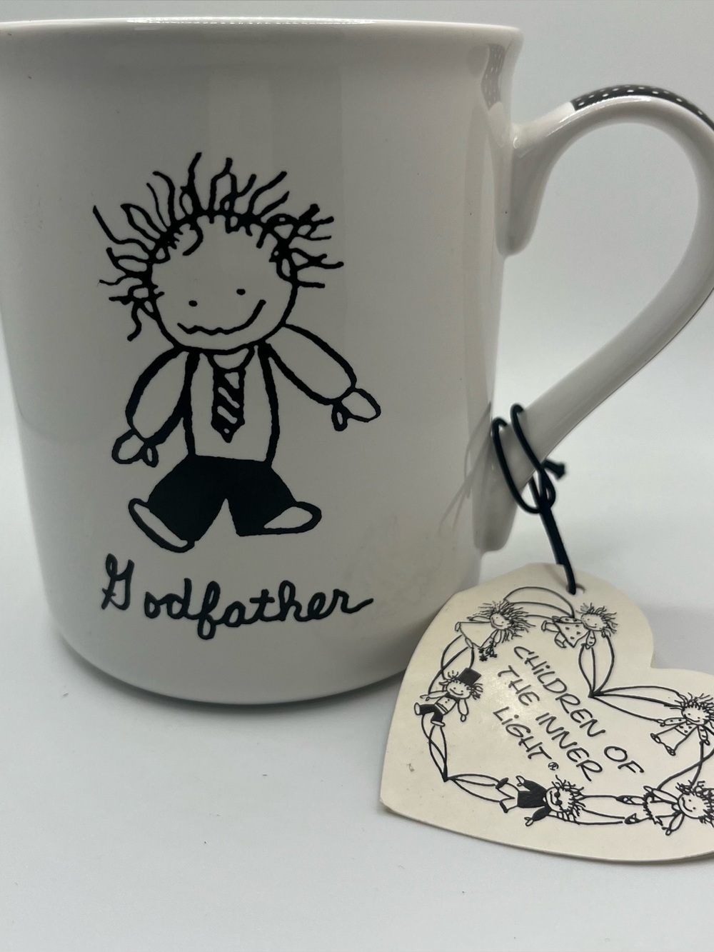 Enesco Children of the Inner Light Marci Mug “GODFATHER“ Gift Idea white black